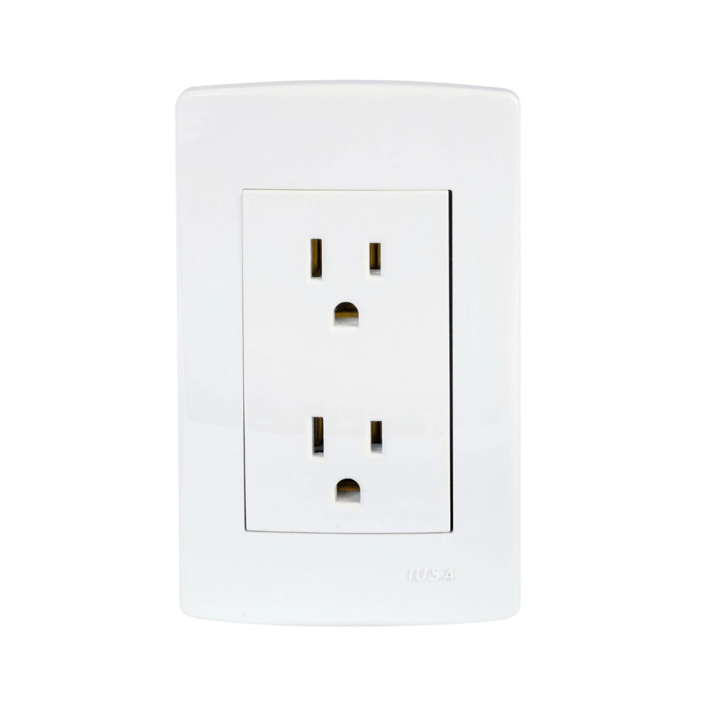 PLACA SCUDETTO CON TOMACORRIENTE DUPLEX