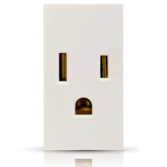 TOMACORRIENTE POLARIZADO Y ATERRIZADO COLOR BLANCO BRILLANTE